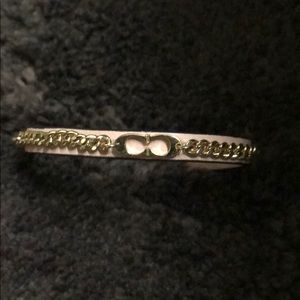 Coach rose leather with gold chain c bracelet